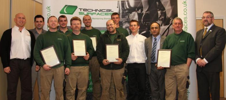 Technical Surfaces passes NVQ in Sport & Play Surfaces
